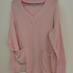 EUC ISAAC MIZRAHI PINK SWEATER SZ 1X PINK